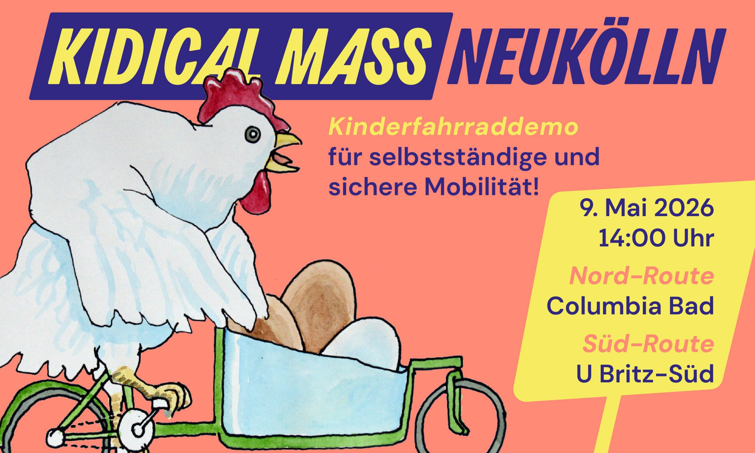 Kidical Mass – Auf zwei Routen durch Neukölln im Mai 2026